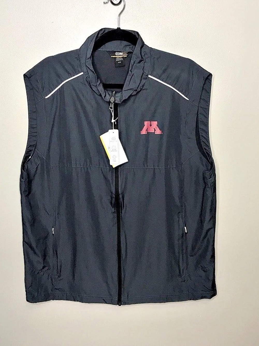Core 365 Men's Techno Lite Unlined Vest University of Minnesota Black Sz Large